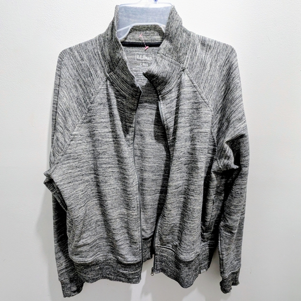 L.L. Bean Womens Gray Zip-Up Jacket Large Outdoor Cozy - Picture 3 of 11